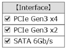 SSDのインターフェース選択パネル